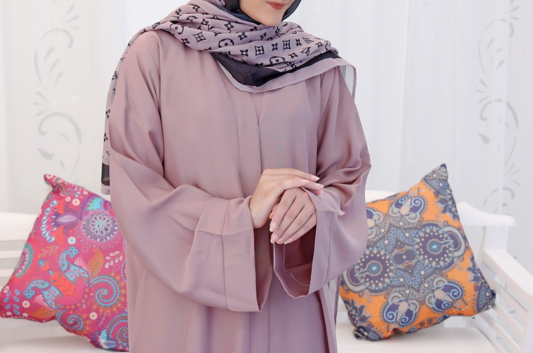 Lilac Front Open Abaya