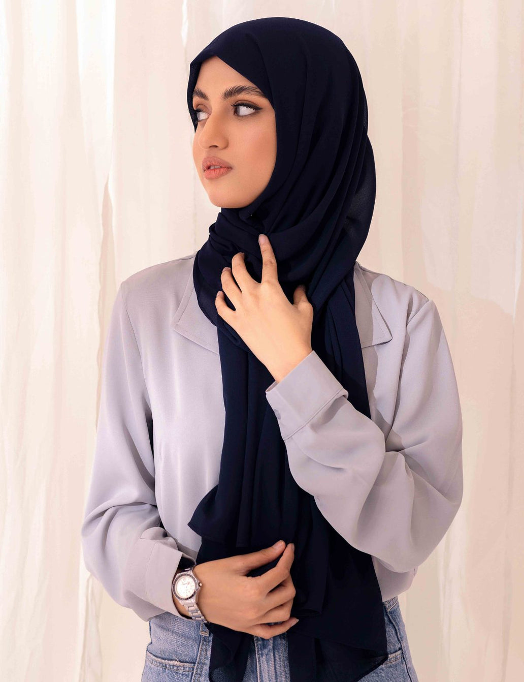 Black Georgette Hijab