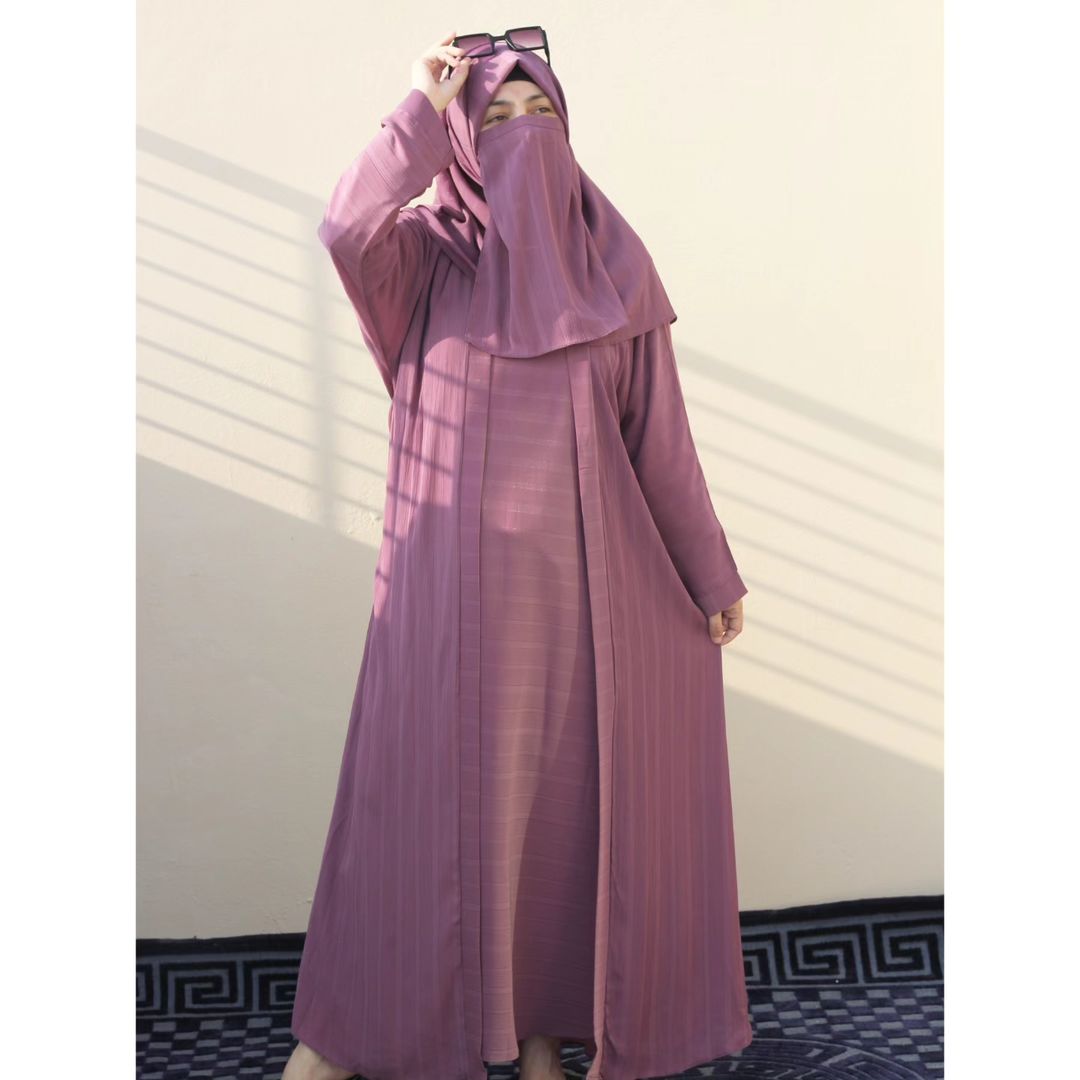 Zari Lilac Coat Abaya