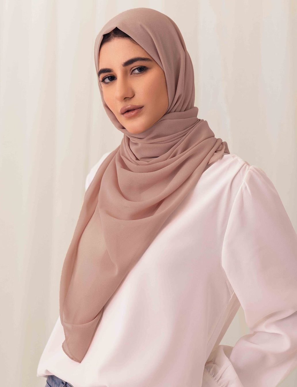 Beige Georgette Hijab