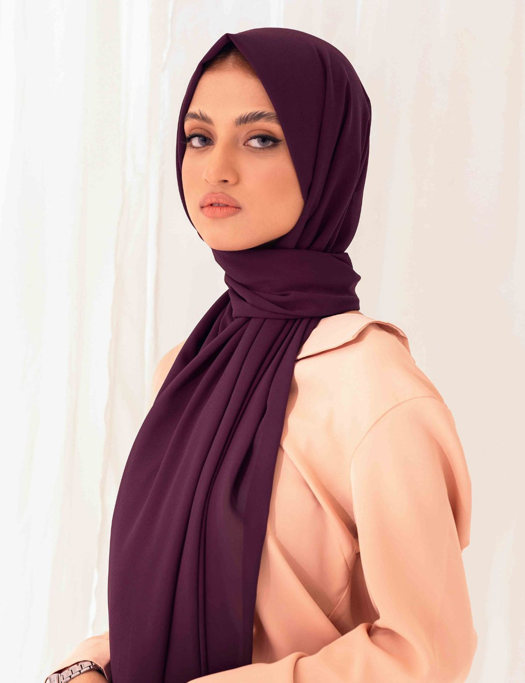 Plum Georgette Hijab