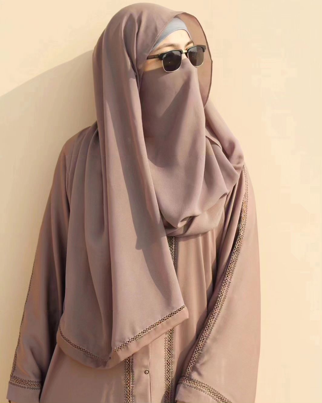 Beige Lace Abaya