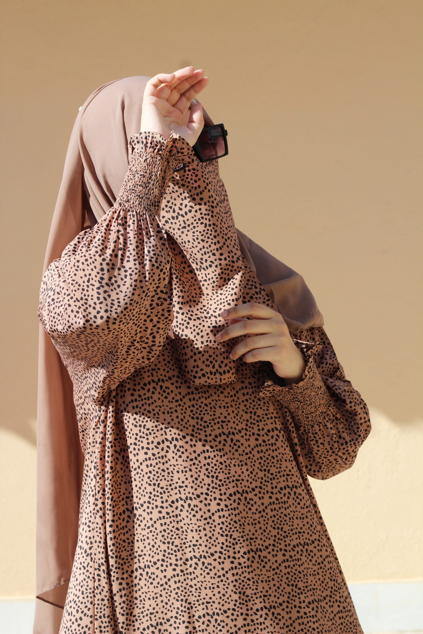 Nude Brown Printed Maxy