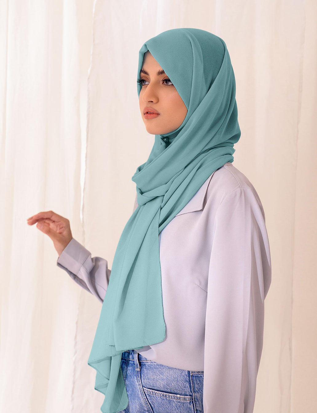 Skyblue Georgette Hijab