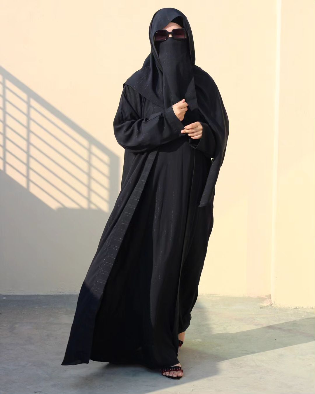 Zari Black Coat Abaya