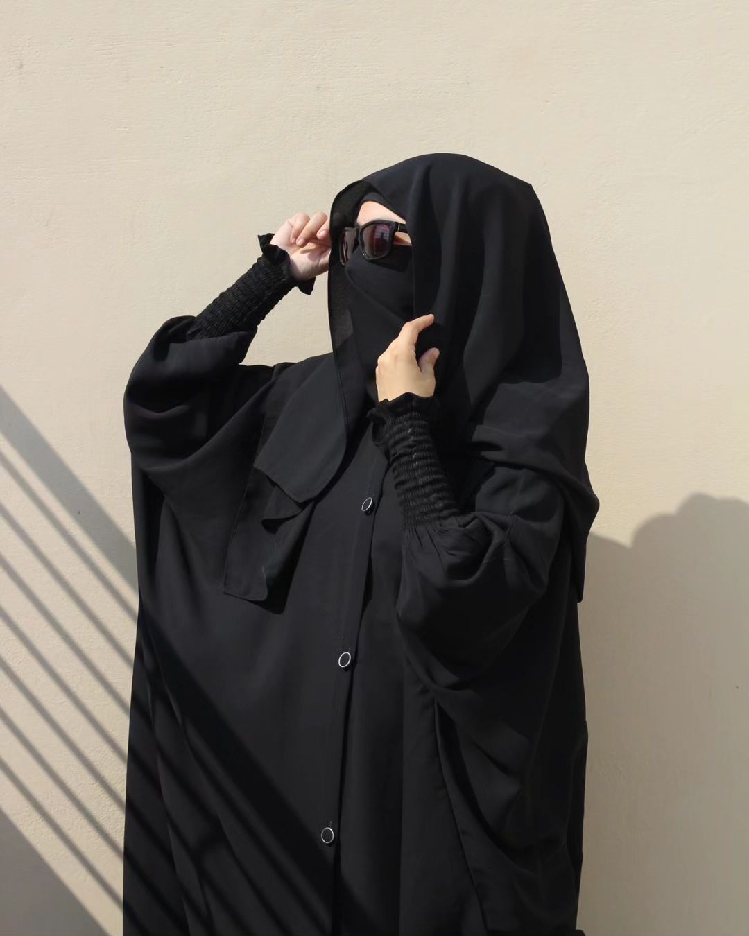 Black Front Open Beggy Abaya