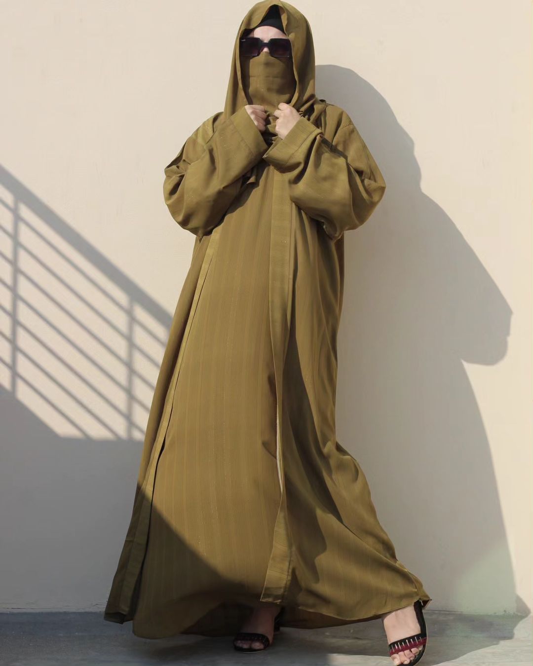 Zari Olive Coat Abaya