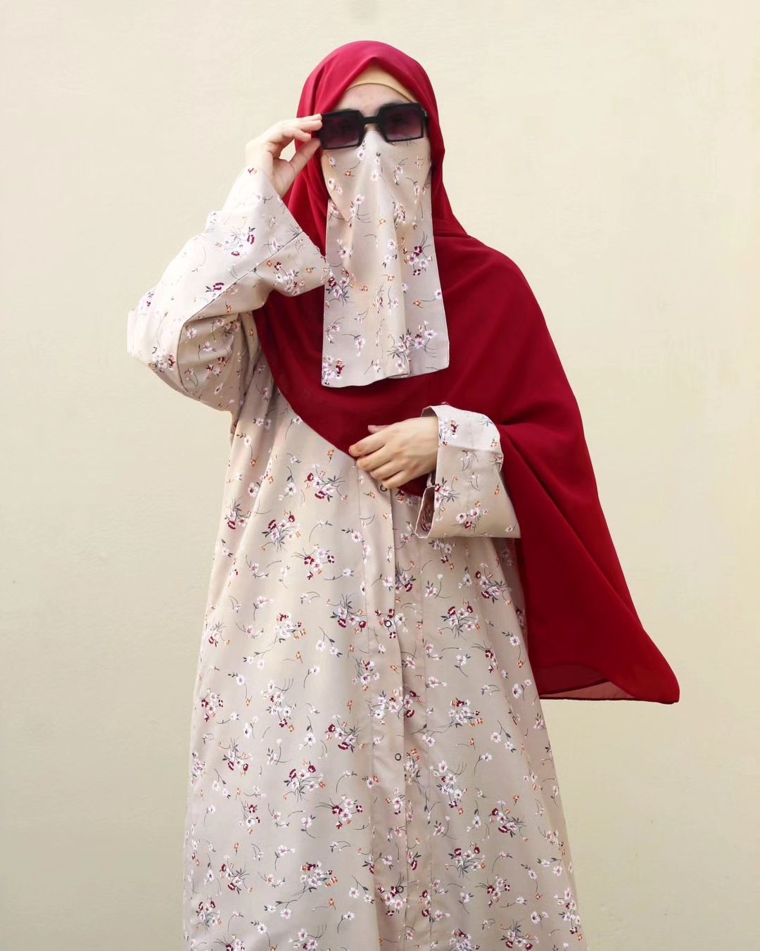 Skin Floral Abaya