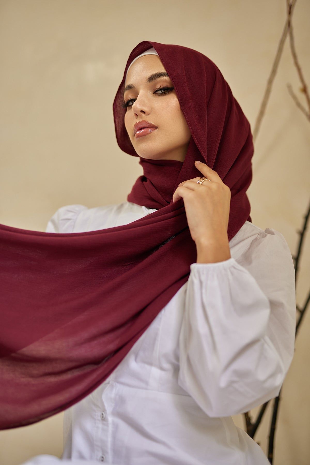 Maroon Georgette Hijab