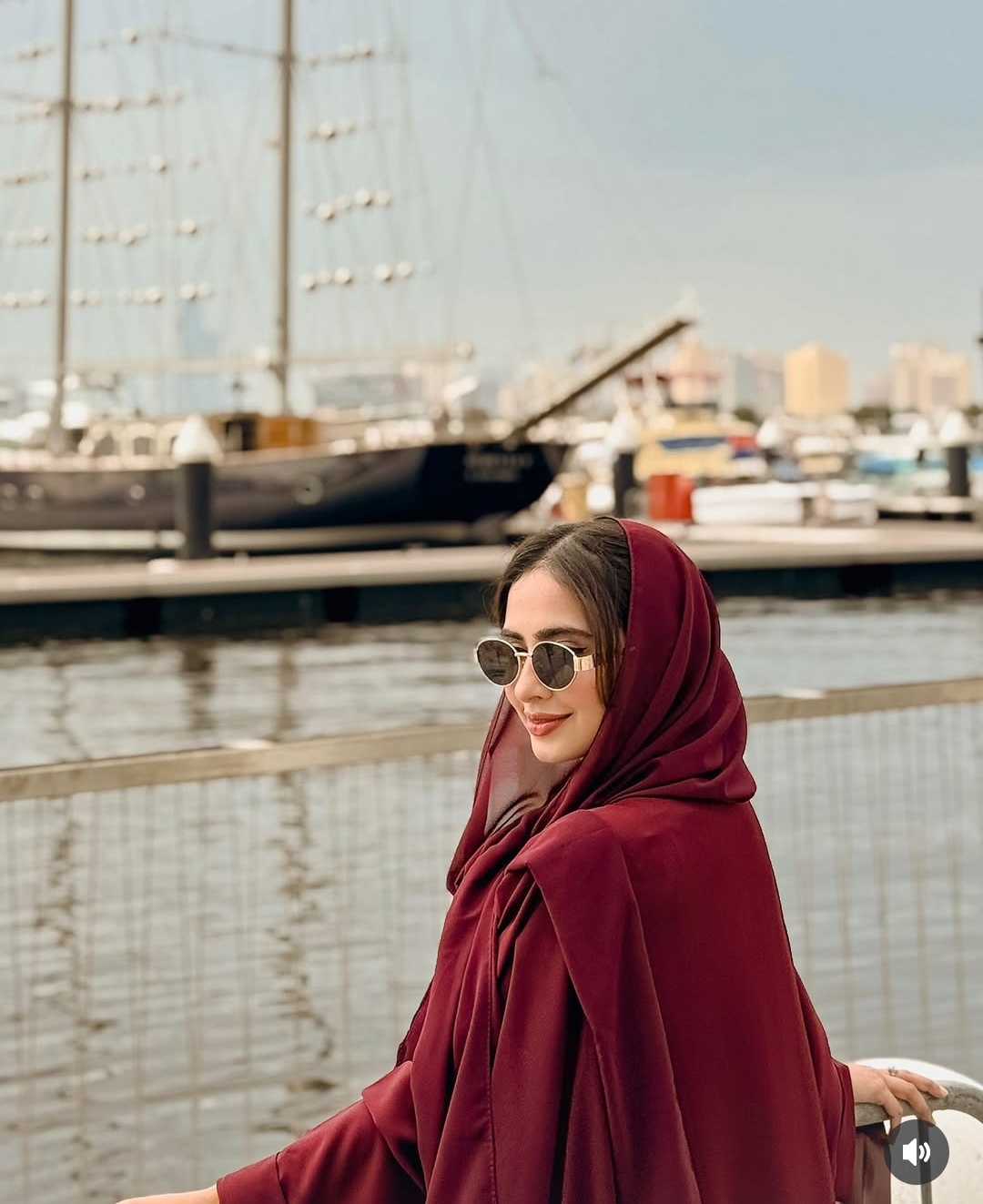 Maroon Front Open Abaya