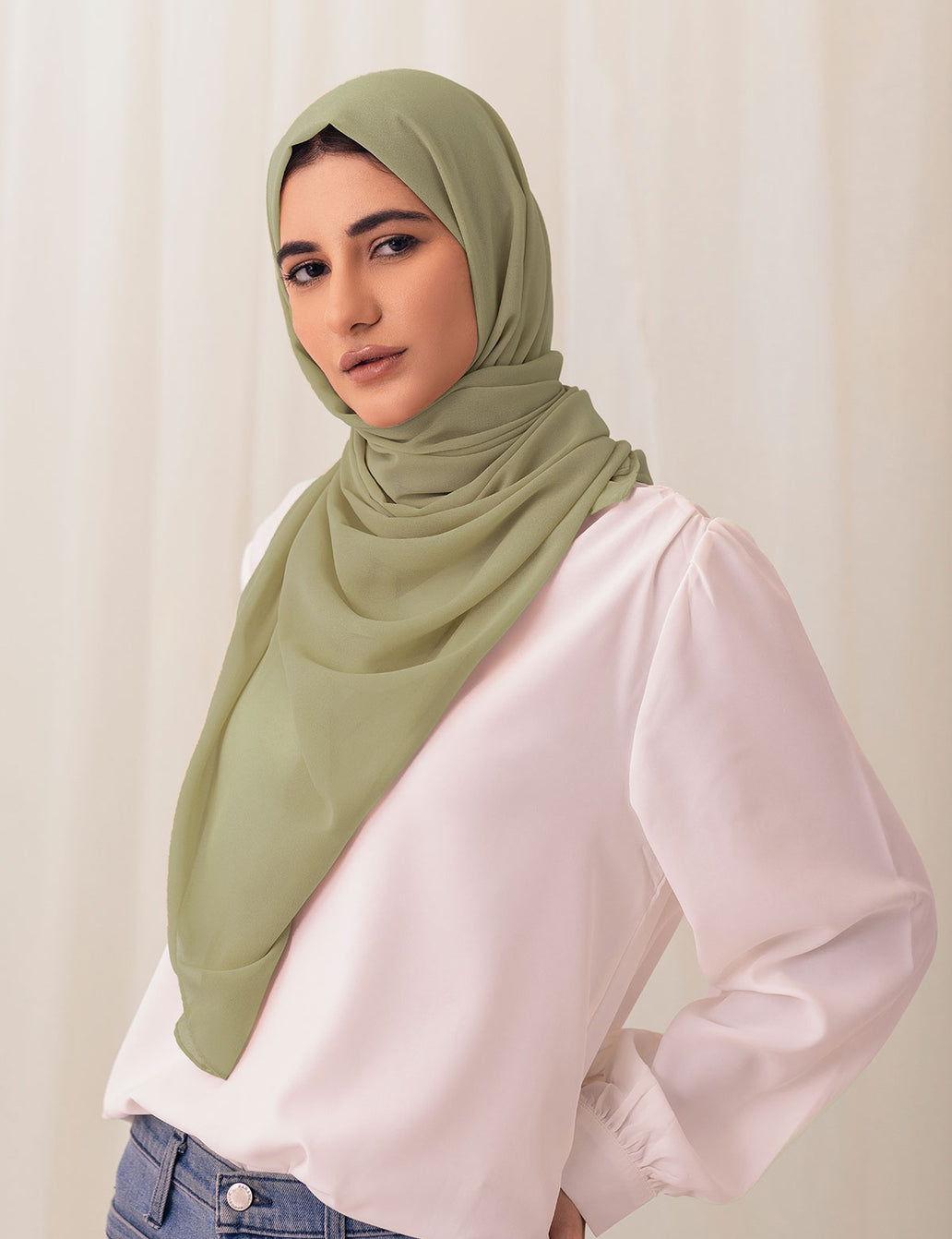 Mint Green Georgette Hijab