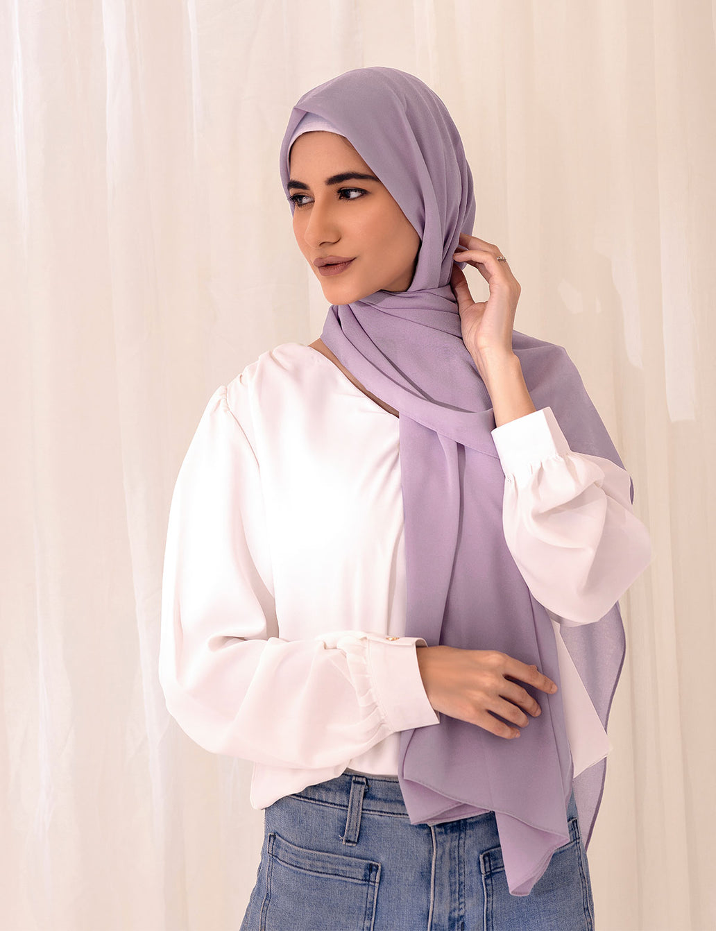 Lavender Georgette Hijab