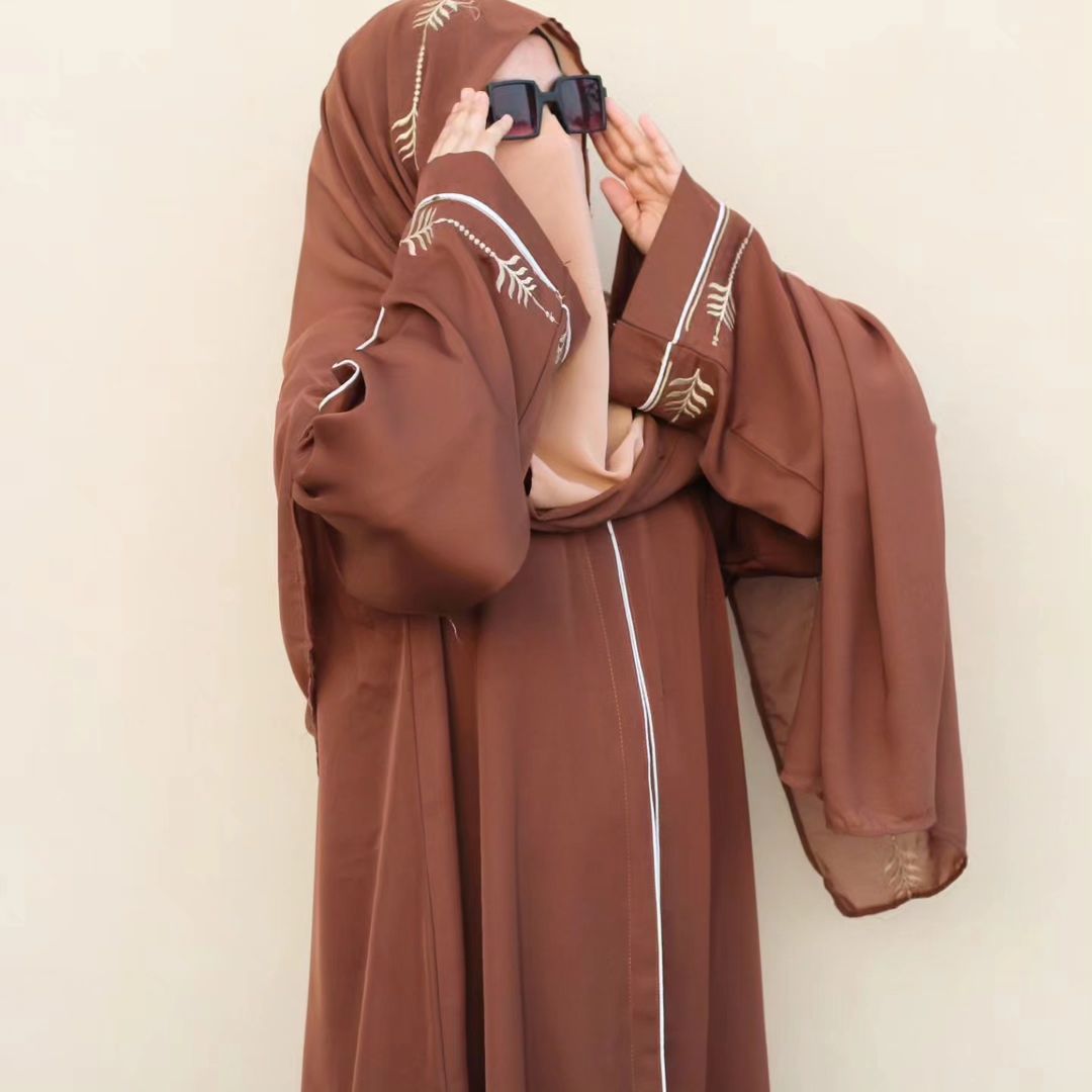 Brown Embroidery Abaya