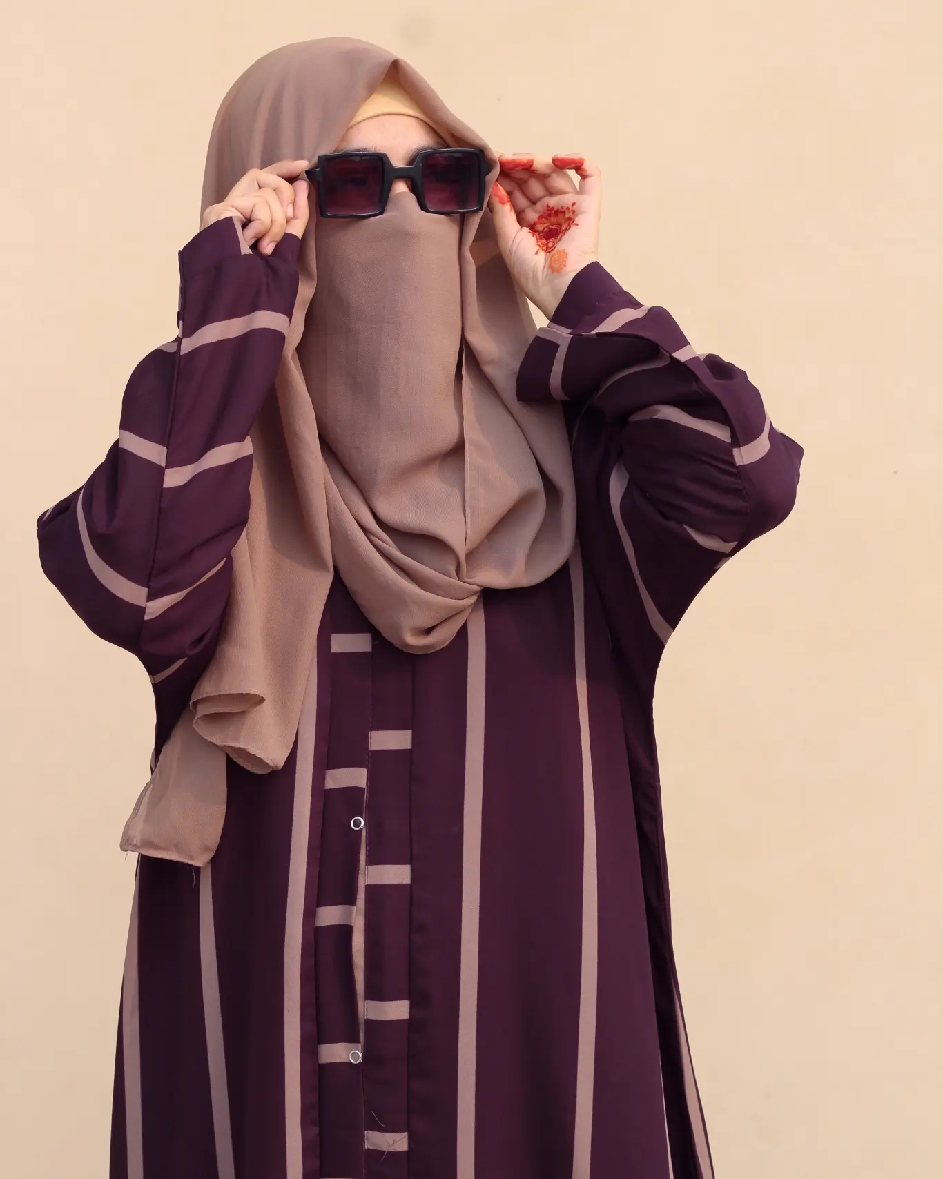 Purple Stripes Abaya