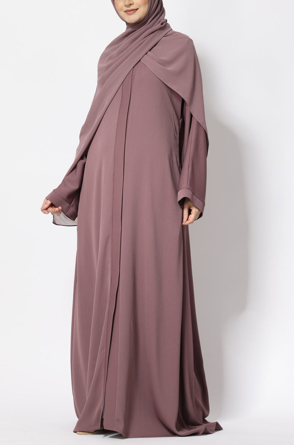 Lavender Front Open Abaya