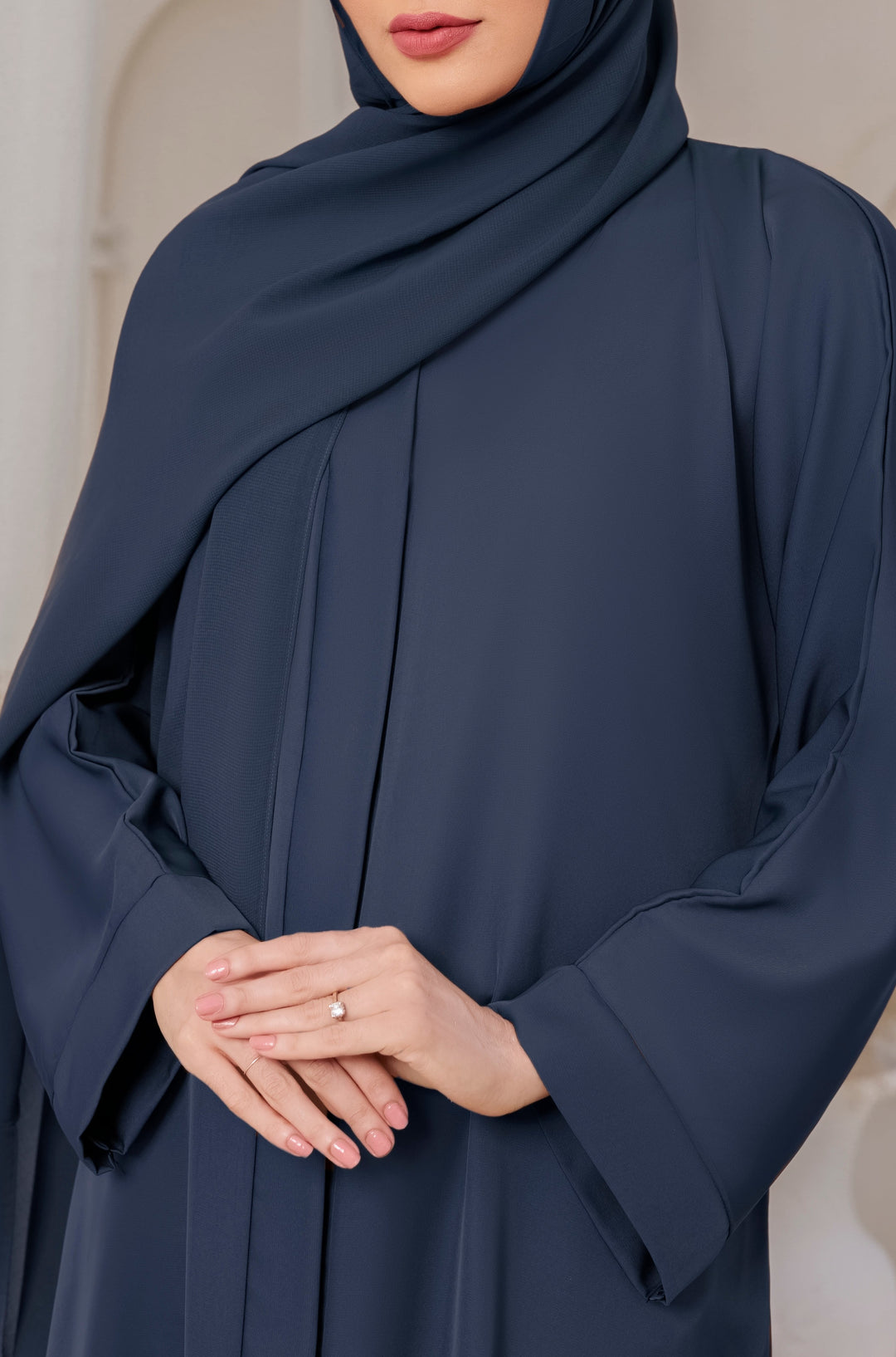 Blue Front Open Abaya
