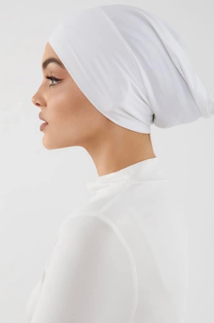 White Hijab Cap