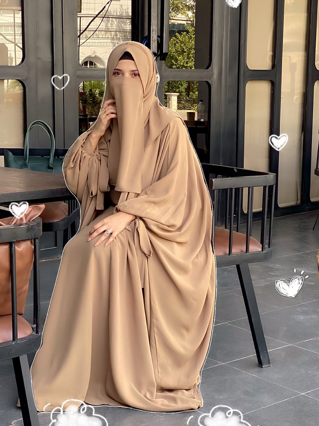 TIE Kaftan Abaya (Beige)✨🌼