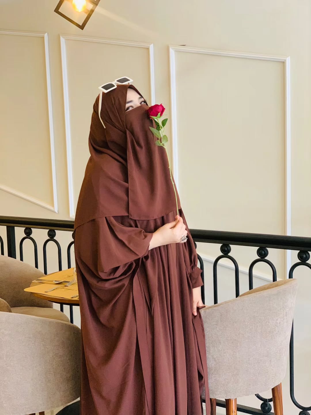 TIE Kaftan Abaya✨🌼 (Brown)